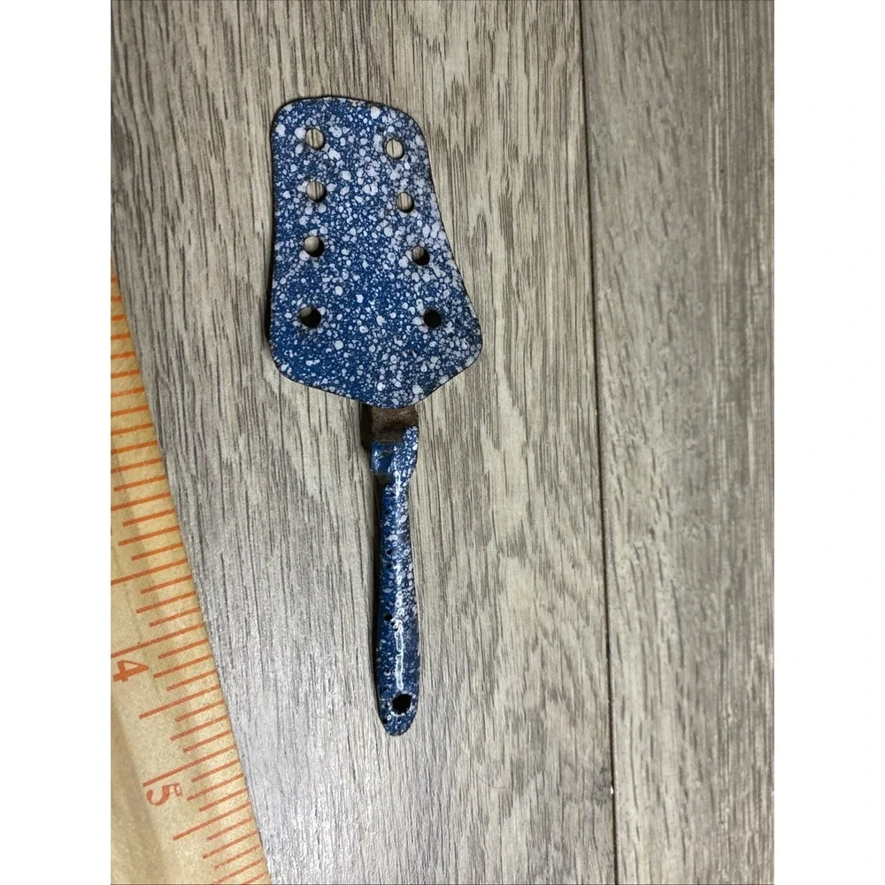Antique‎ German Doll Kitchen Pans Rare Blue Speckled Granite Ware Bing Marklin